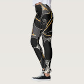 Mitternachtsblätter - elegantes Blumenmuster Leggings (Links)