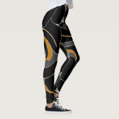 Mitternachtsblätter - elegantes Blumenmuster Leggings (Rechts)