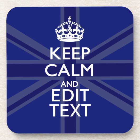 Mitternachtsblau Behalte Ruhe, um Ihren Text-Union Getränkeuntersetzer (Vorderseite)