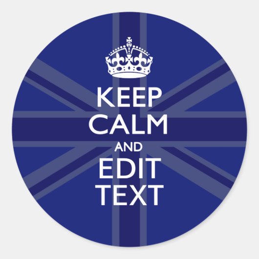Mitternachtsblau Behalte Ruhe, um Ihren Text-Union Runder Aufkleber (Vorderseite)