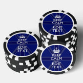 Mitternachtsblau Behalten Ruhe haben Ihren Text Un Pokerchips (Stapel)