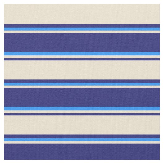 Mitternachtsblau, Beige und blaues Muster Stoff (Nahaufnahme)