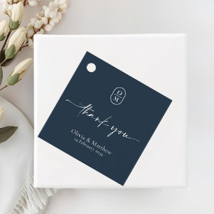 Mitternachtsblau   Chic & Moderne Hochzeitsmonogra Geschenkanhänger