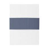 Mitternachtsblau | Einfaches Monogramm Einladungsbanderole (Rückseitenbeispiel)