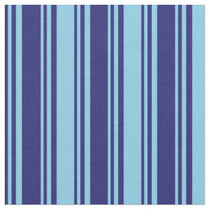 Mitternachtsblau & Himmelblau, gestreiftes Muster Stoff