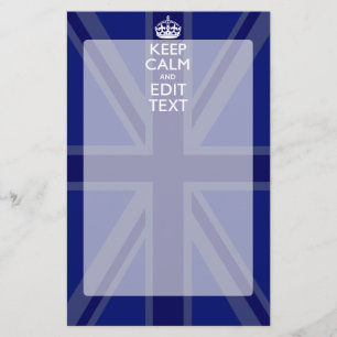 Mitternachtsblau Keep Calm mit Ihrem Text Union Ja Briefpapier