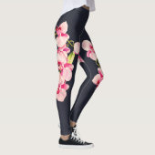 Mitternachtsblau, lebhaft Rosa Orchid Leggings (Rechts)