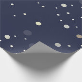 Mitternachtsblau mit modernem Punkt-Muster Geschenkpapier (Ecke)