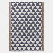 Mitternachtsblau Moderne Aztec Geometric Muster Decke (Vorderseite Vertikal)