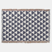 Mitternachtsblau Moderne Aztec Geometric Muster Decke (Vorderseite)
