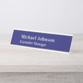 Mitternachtsblau moderner beruflich-minimalistisch schreibtischnamensplakette (Vorderseite )