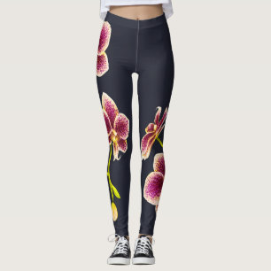 Mitternachtsblau, Tan Orchid-Leggings Leggings