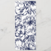 Mitternachtsblau-u. Goldblumenhochzeits-Menü-Karte Menükarte (Rückseite)