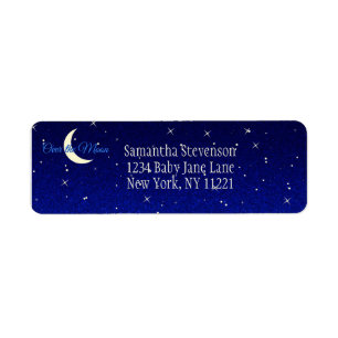 Mitternachtsblau über dem Mond Babyduschadresse
