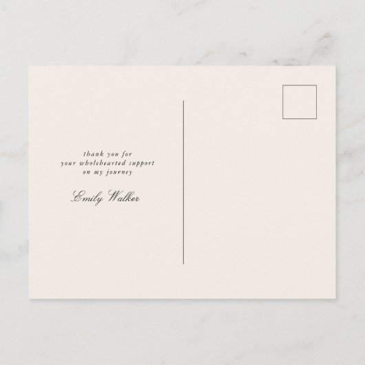 Mitternachtsblau und blütenfarbenes Foto Abschluss Ankündigungspostkarte (Rückseite)