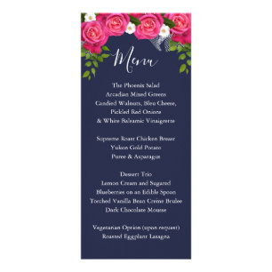 Mitternachtsblau und rosa Rosen - Menü