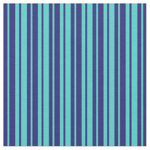 Mitternachtsblau und türkisfarbenes Muster Stoff