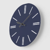 Mitternachtsblau und weiße Linien, Wall Clock Große Wanduhr (Winkel)