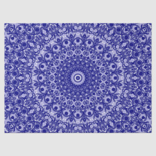 Mitternachtsblau-weißes Mandala-Muster Seidenpapier
