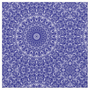 Mitternachtsblau-weißes Mandala-Muster Stoff