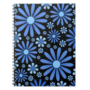 Mitternachtsblaue Blütenpracht Moody Floral Ästhet Notizblock
