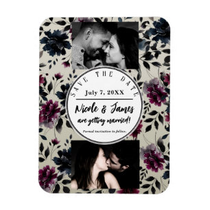 Mitternachtsblaue Burgunder-Weihnachts-Feierliche  Magnet