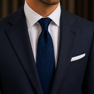 Mitternachtsblaue Damast Quiet Luxury Krawatte