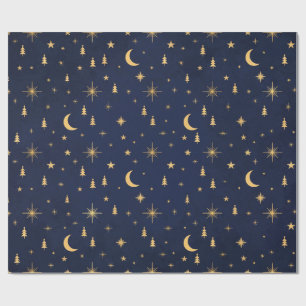 Mitternachtsblaue himmlische Weihnachtspapier Geschenkpapier
