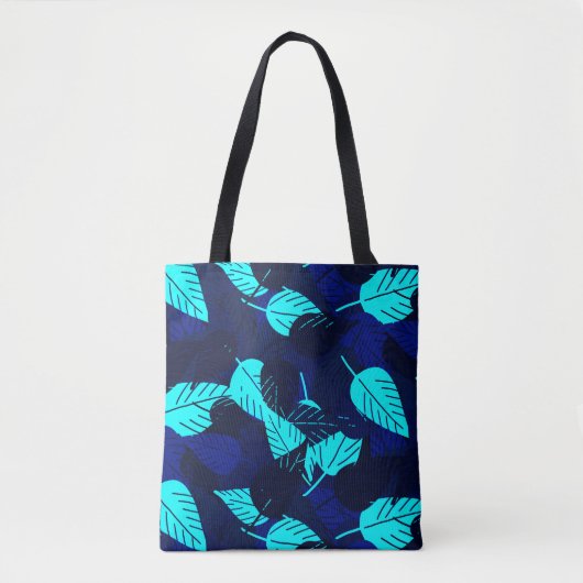 Mitternachtsblaue Layered-Blätter Tasche (Vorderseite)