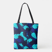 Mitternachtsblaue Layered-Blätter Tasche (Rückseite)