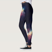 Mitternachtsblaue Nebel-Fitnessstudio Aktive Trage Leggings (Links)