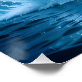 Mitternachtsblaue Pferd-Mond-Wandkunst | Geschenk- Poster (Ecke)