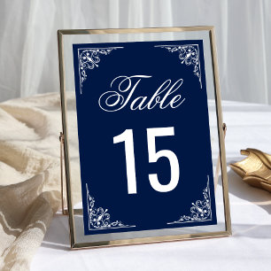 Mitternachtsblaue prächtige Hochzeit Tischnummer