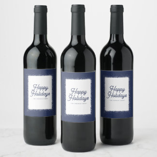 Mitternachtsblaue Schneefest Wein Labels Weinetikett