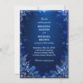 Mitternachtsblaue Winter Eleganz Einladung (Vorderseite)