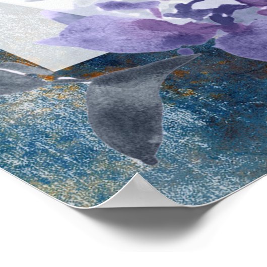 Mitternachtsblauer Anemone, Poster (Ecke)