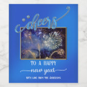 Mitternachtsblauer Käse Weinetikett Neues Jahr Fot (Einzelnes Label)