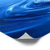 Mitternachtsblauer Mond Flüssigkeitssplash Poster (Ecke)