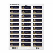 Mitternachtsblauer Rustikaler Rücksendeadresse (Vorne)