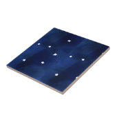 Mitternachtsblauer Sternenhimmel Fliese (Seite)