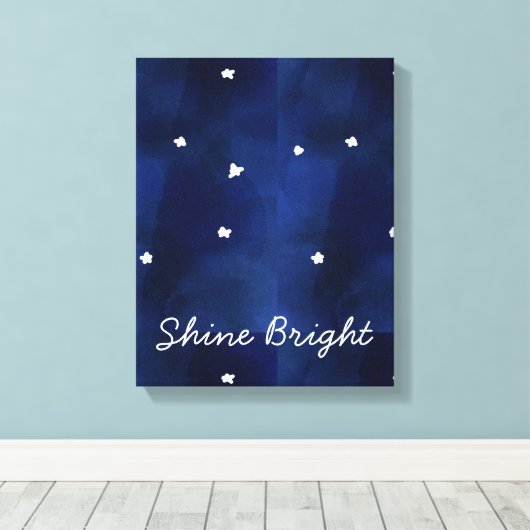 Mitternachtsblauer Sternenhimmel Leinwanddruck (Insitu (Holzboden))