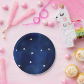 Mitternachtsblauer Sternenhimmel Pappteller (Party)