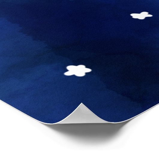 Mitternachtsblauer Sternenhimmel Poster (Ecke)