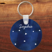 Mitternachtsblauer Sternenhimmel Schlüsselanhänger (Vorderseite)