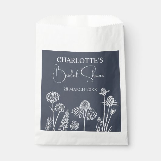 Mitternachtsblauer Wildblumen Geschenktütchen (Vorderseite)