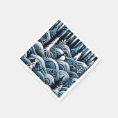 Mitternachtsblauer Winterwald mit Niedlichem Lone Serviette (Ecke)