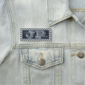Mitternachtsblaues Zickzack Muster: Elegantes Mit  Namensschild (Beispiel)