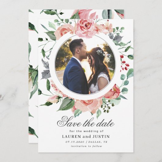 Mitternachtsblume Blumenkohl Save the Date Foto Ka (Vorne/Hinten)