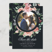 Mitternachtsblume Blumenkohl Save the Date Foto Ka (Vorne/Hinten)