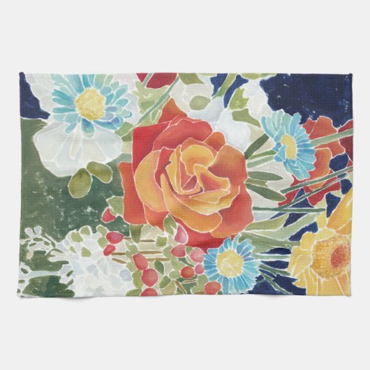 Mitternachtsblumen-IV Handtuch (Horizontal)